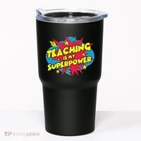 Teaching Is My Superpower Retro Comic Teacher Tumbler thumb 0