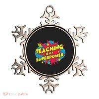 Teaching Is My Superpower Retro Comic Teacher Ornament thumb 0
