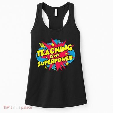 Teaching Is My Superpower Retro Comic Teacher Women's Tank Top