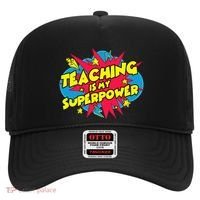 Teaching Is My Superpower Retro Comic Teacher Hat thumb 0