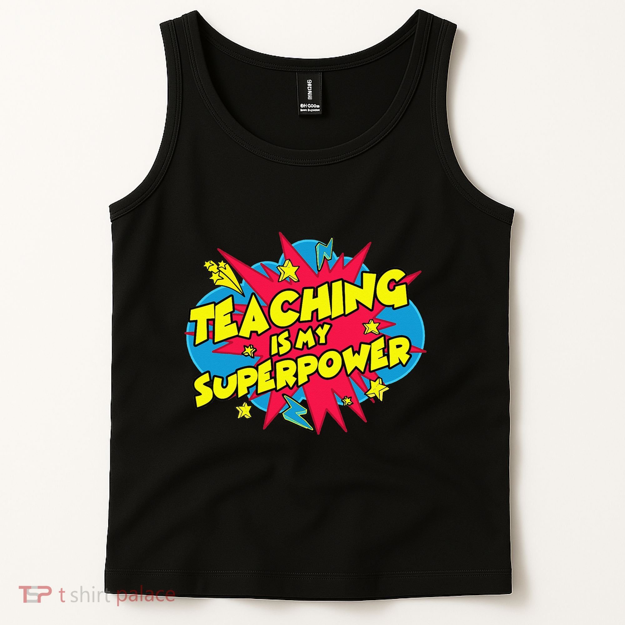 Teaching Is My Superpower Retro Comic Teacher Tank Top