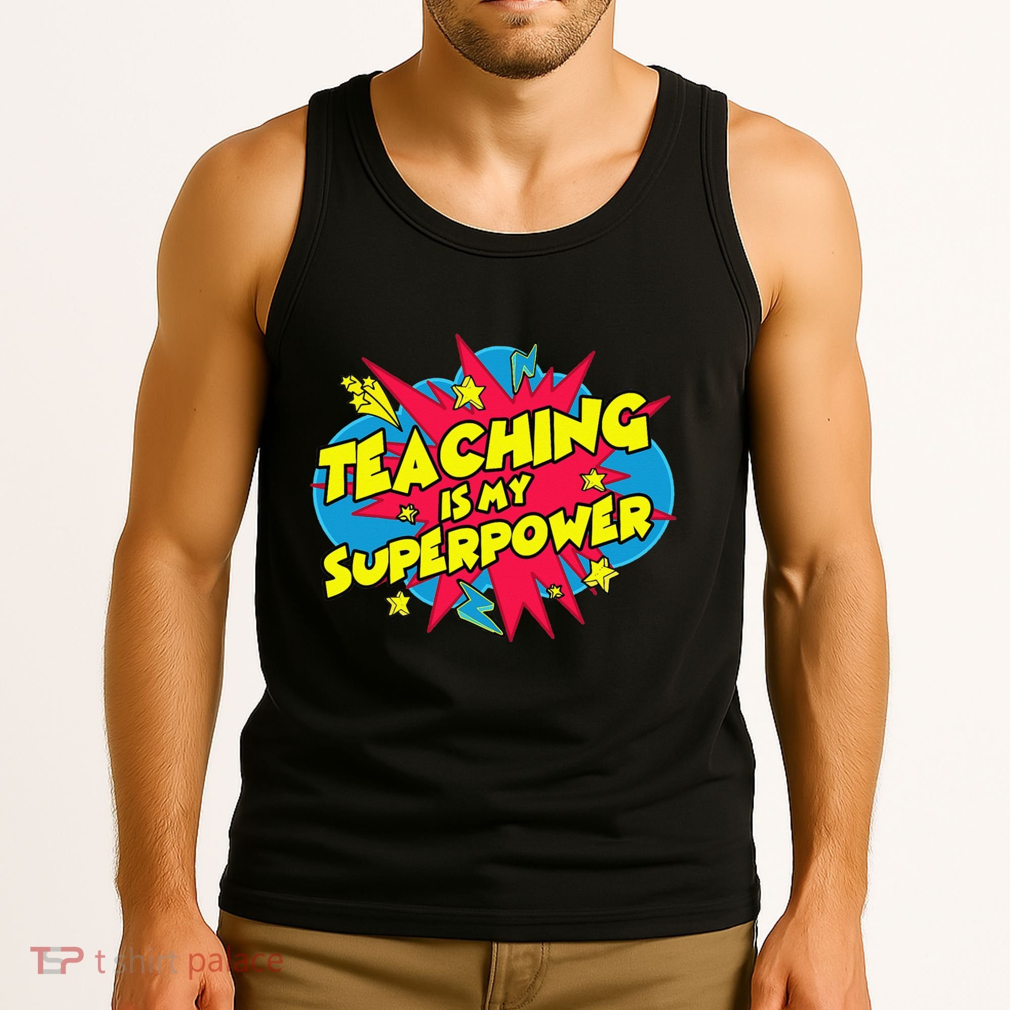 Teaching Is My Superpower Retro Comic Teacher Tank Top