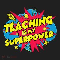 Teaching Is My Superpower Retro Comic Teacher Golf Towel thumb 3