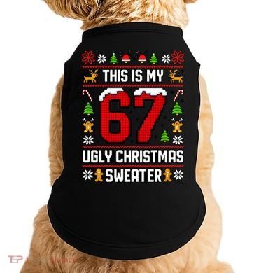 This Is My 67 Ugly Christmas Sweater 6-7 Meme Gen Alpha Doggie Tank