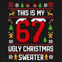 This Is My 67 Ugly Christmas Sweater 6-7 Meme Gen Alpha Long Sleeve Shirt thumb 2