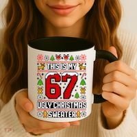 This Is My 67 Ugly Christmas Sweater 6-7 Meme Gen Alpha Coffee Mug thumb 3