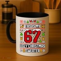 This Is My 67 Ugly Christmas Sweater 6-7 Meme Gen Alpha Coffee Mug thumb 4