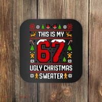 This Is My 67 Ugly Christmas Sweater 6-7 Meme Gen Alpha Coaster thumb 0