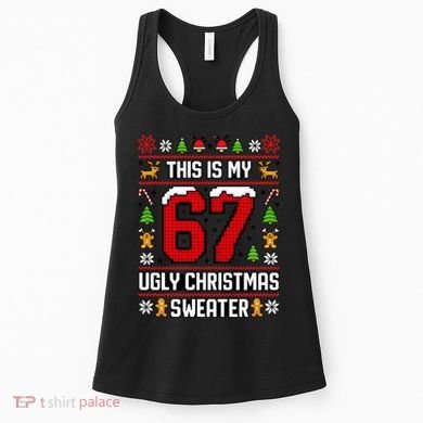 This Is My 67 Ugly Christmas Sweater 6-7 Meme Gen Alpha Women's Tank Top