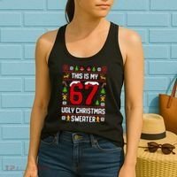 This Is My 67 Ugly Christmas Sweater 6-7 Meme Gen Alpha Women's Tank Top thumb 2