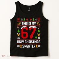 This Is My 67 Ugly Christmas Sweater 6-7 Meme Gen Alpha Tank Top thumb 2