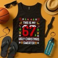 This Is My 67 Ugly Christmas Sweater 6-7 Meme Gen Alpha Tank Top thumb 4
