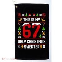 This Is My 67 Ugly Christmas Sweater 6-7 Meme Gen Alpha Golf Towel thumb 0