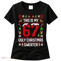This Is My 67 Ugly Christmas Sweater 6-7 Meme Gen Alpha Women's T-Shirt thumb 0