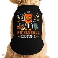 This Is My Scary Pickleball Costume Halloween Skeleton Lover Doggie Tank thumb 0