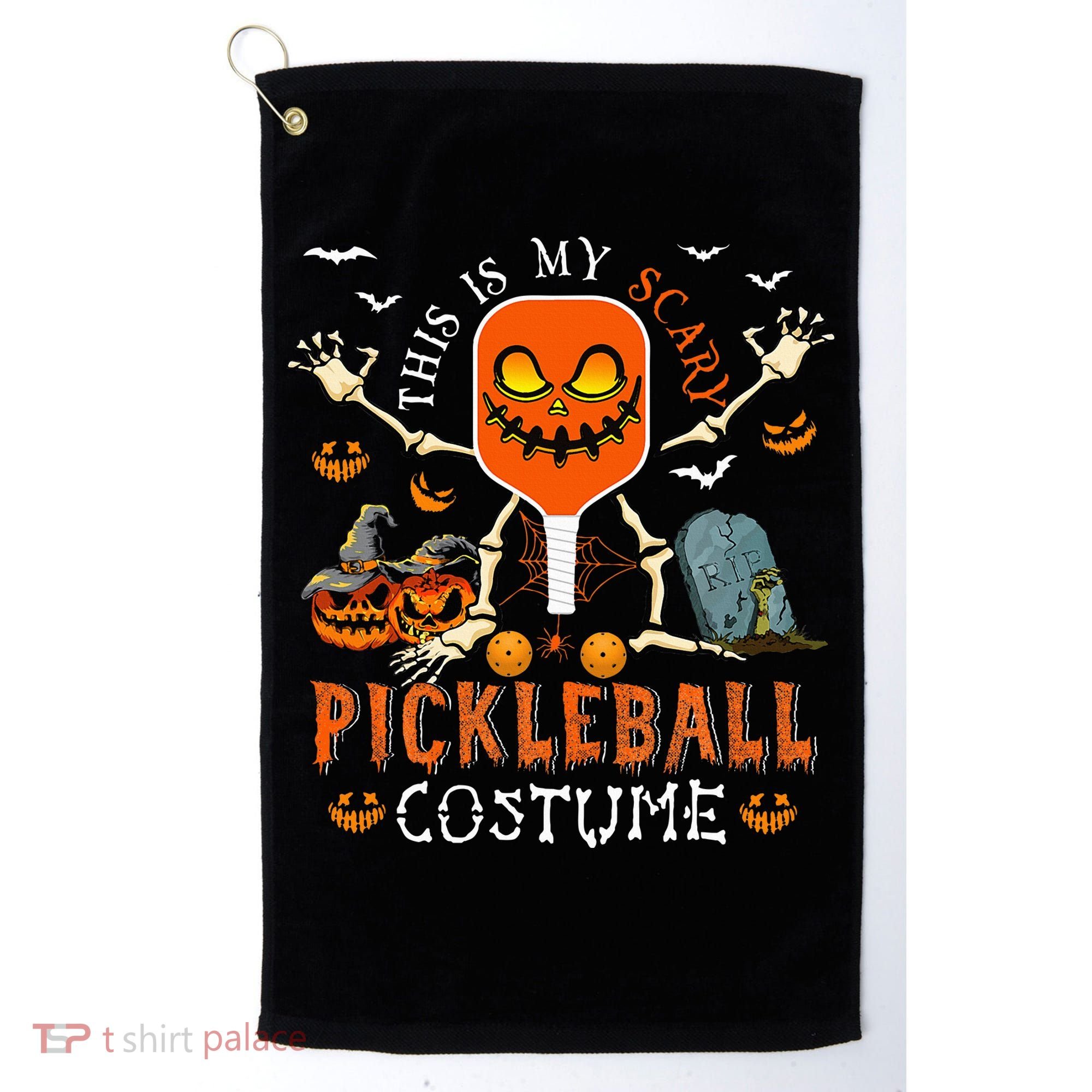 This Is My Scary Pickleball Costume Halloween Skeleton Lover Golf Towel