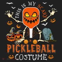 This Is My Scary Pickleball Costume Halloween Skeleton Lover Golf Towel thumb 3
