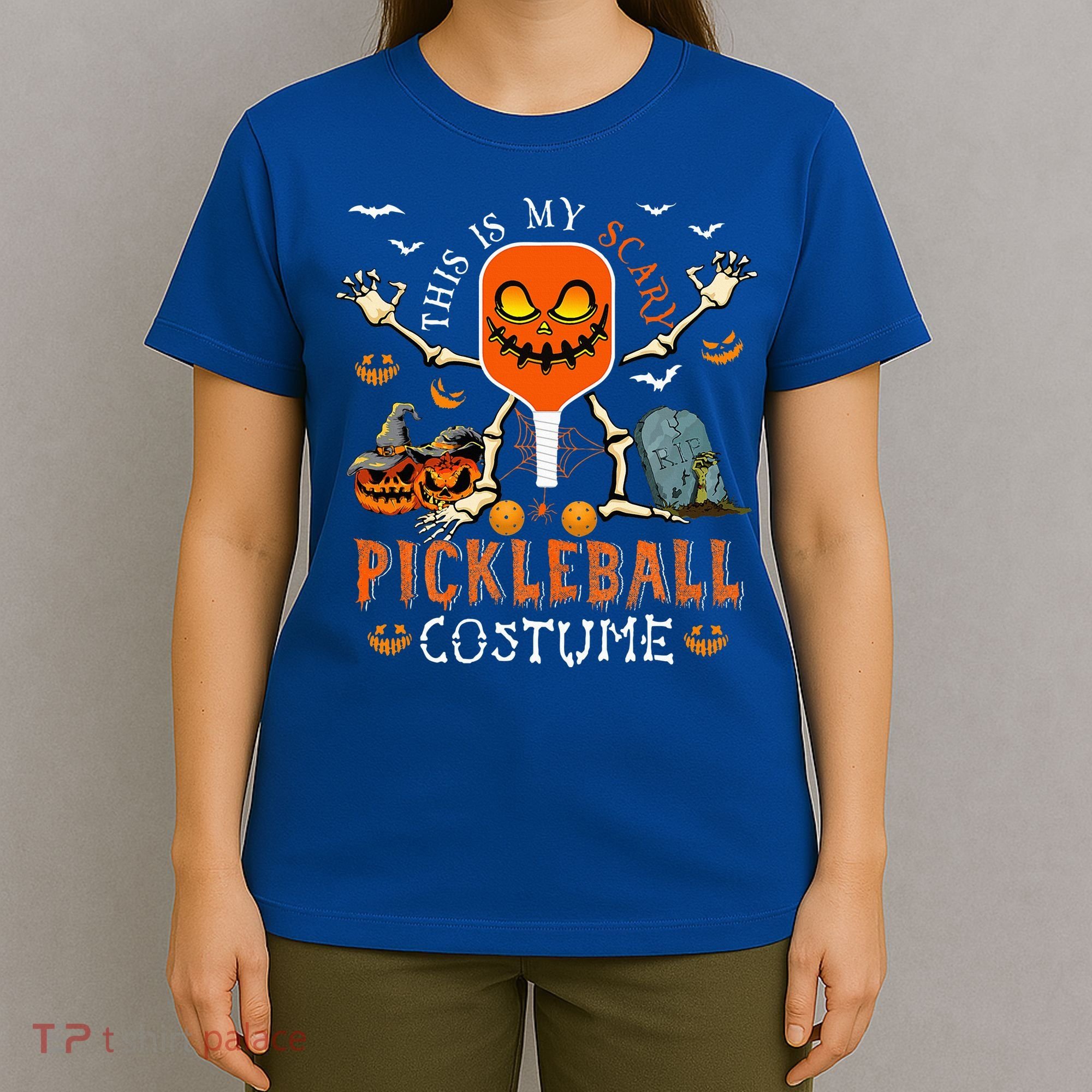 This Is My Scary Pickleball Costume Halloween Skeleton Lover T-Shirt