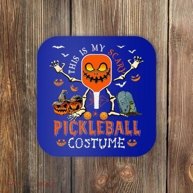This Is My Scary Pickleball Costume Halloween Skeleton Lover Coaster