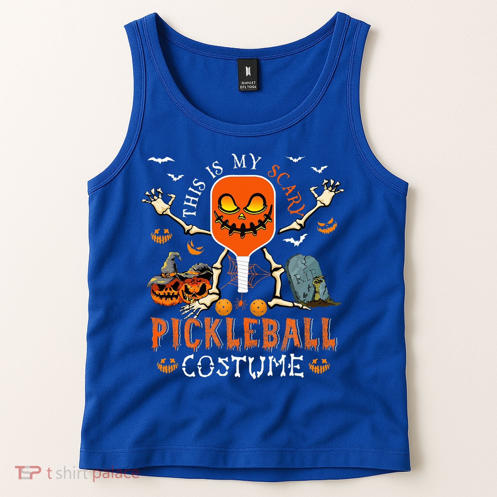 This Is My Scary Pickleball Costume Halloween Skeleton Lover Tank Top