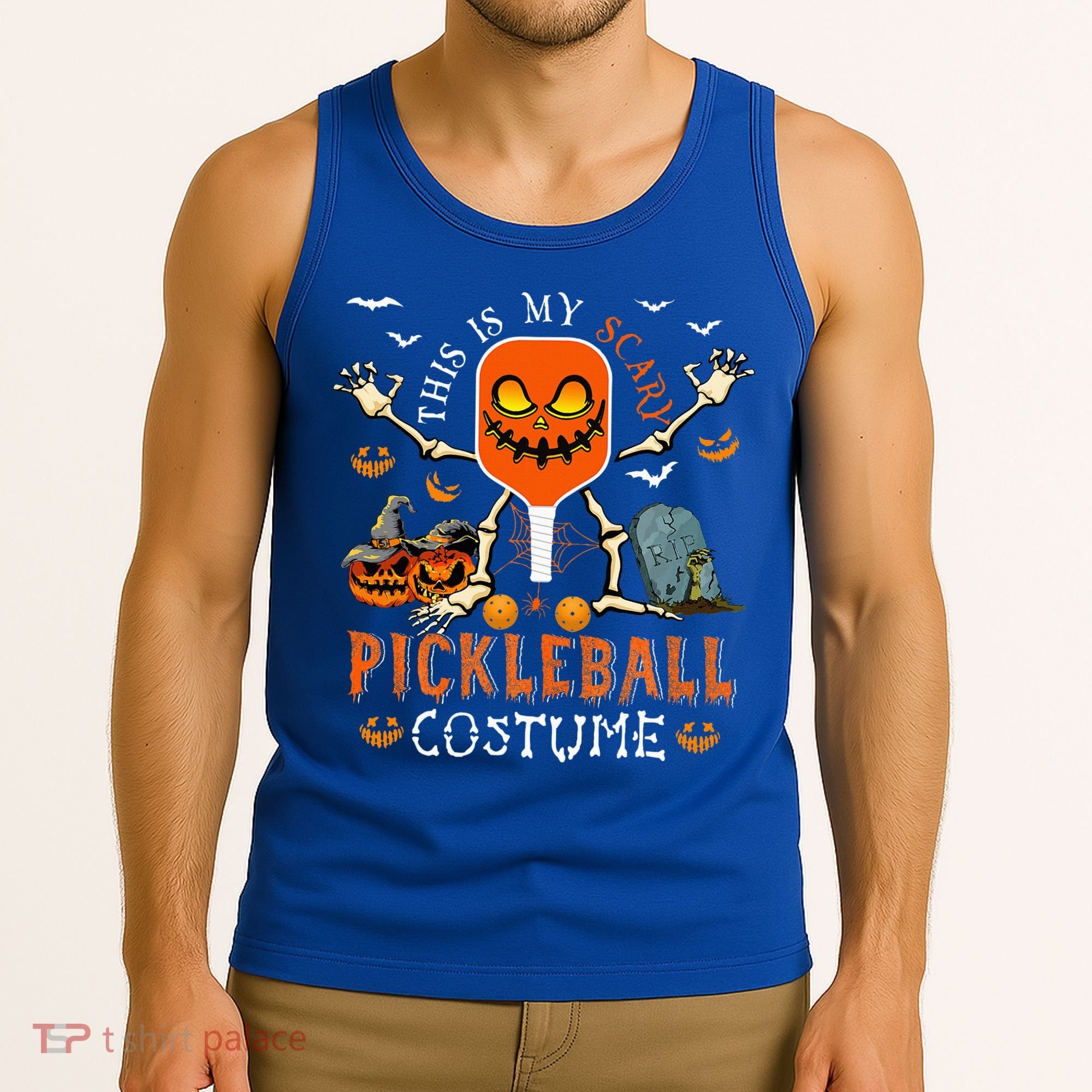 This Is My Scary Pickleball Costume Halloween Skeleton Lover Tank Top