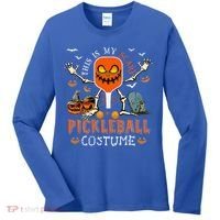 This Is My Scary Pickleball Costume Halloween Skeleton Lover Women's Long Sleeve Shirt thumb 0