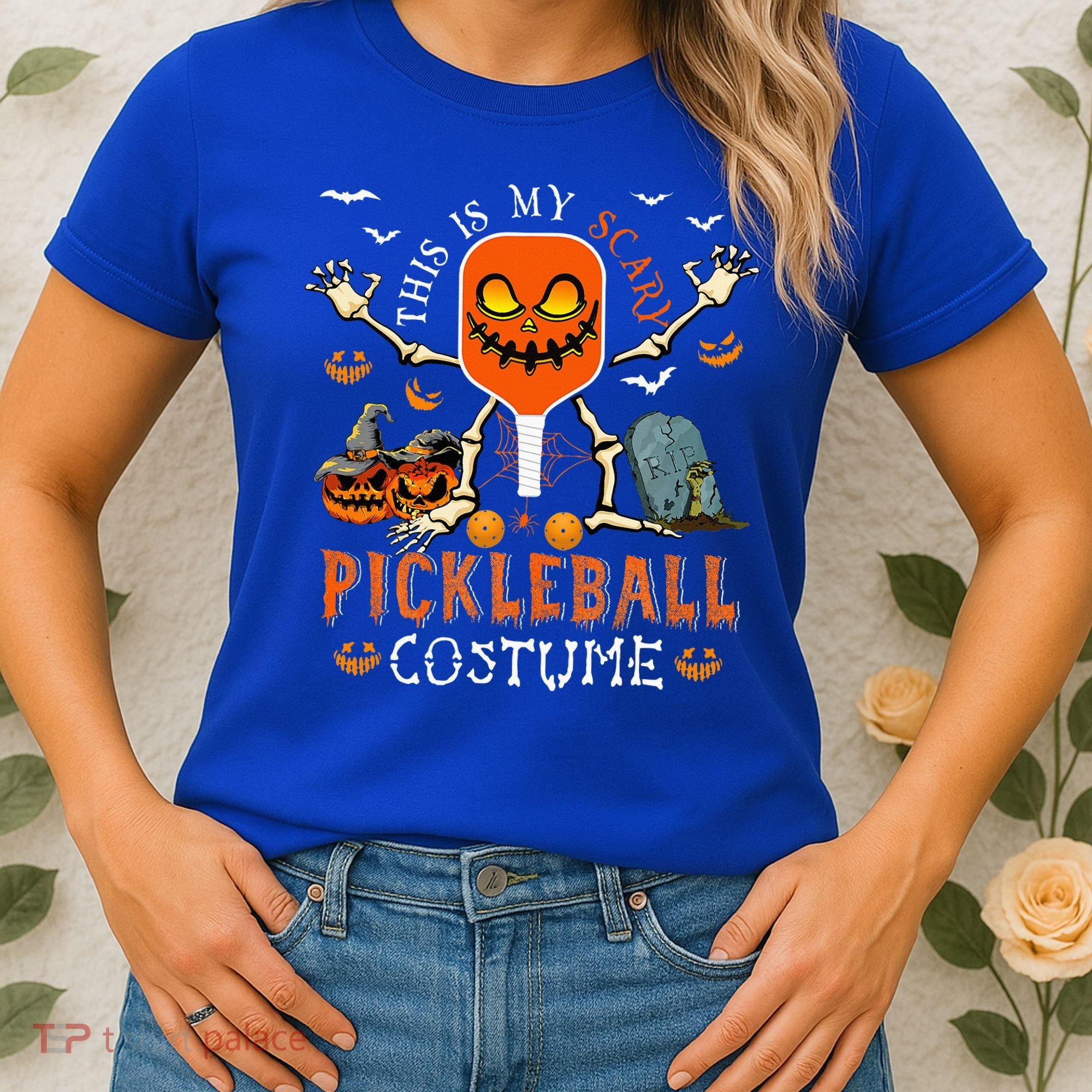 This Is My Scary Pickleball Costume Halloween Skeleton Lover Women's T-Shirt