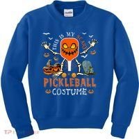 This Is My Scary Pickleball Costume Halloween Skeleton Lover Kids Sweatshirt thumb 0