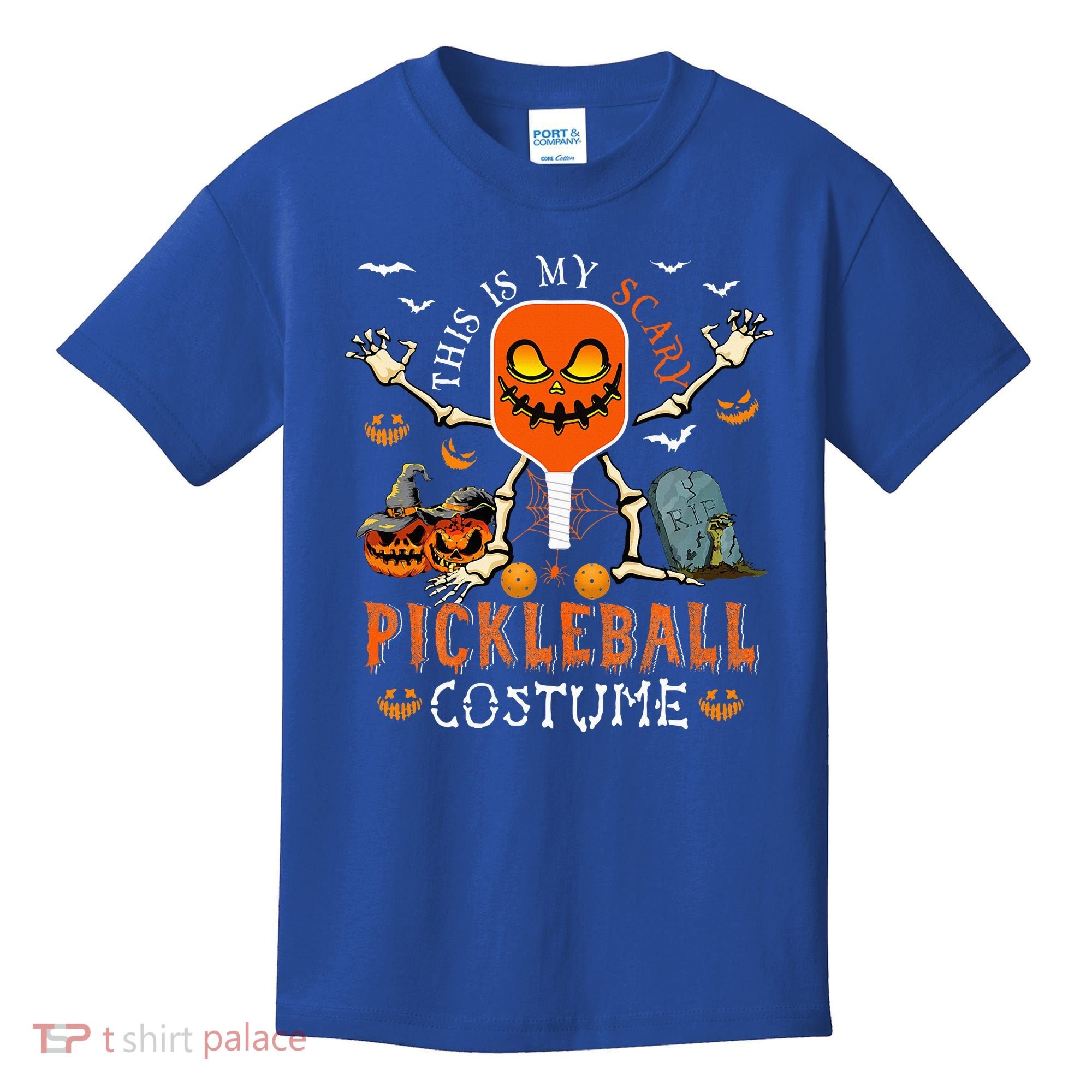 This Is My Scary Pickleball Costume Halloween Skeleton Lover Kids T-Shirt
