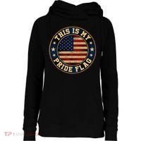 This Is My Pride Flag American Flag Womens Funnel Neck Pullover Hood thumb 0