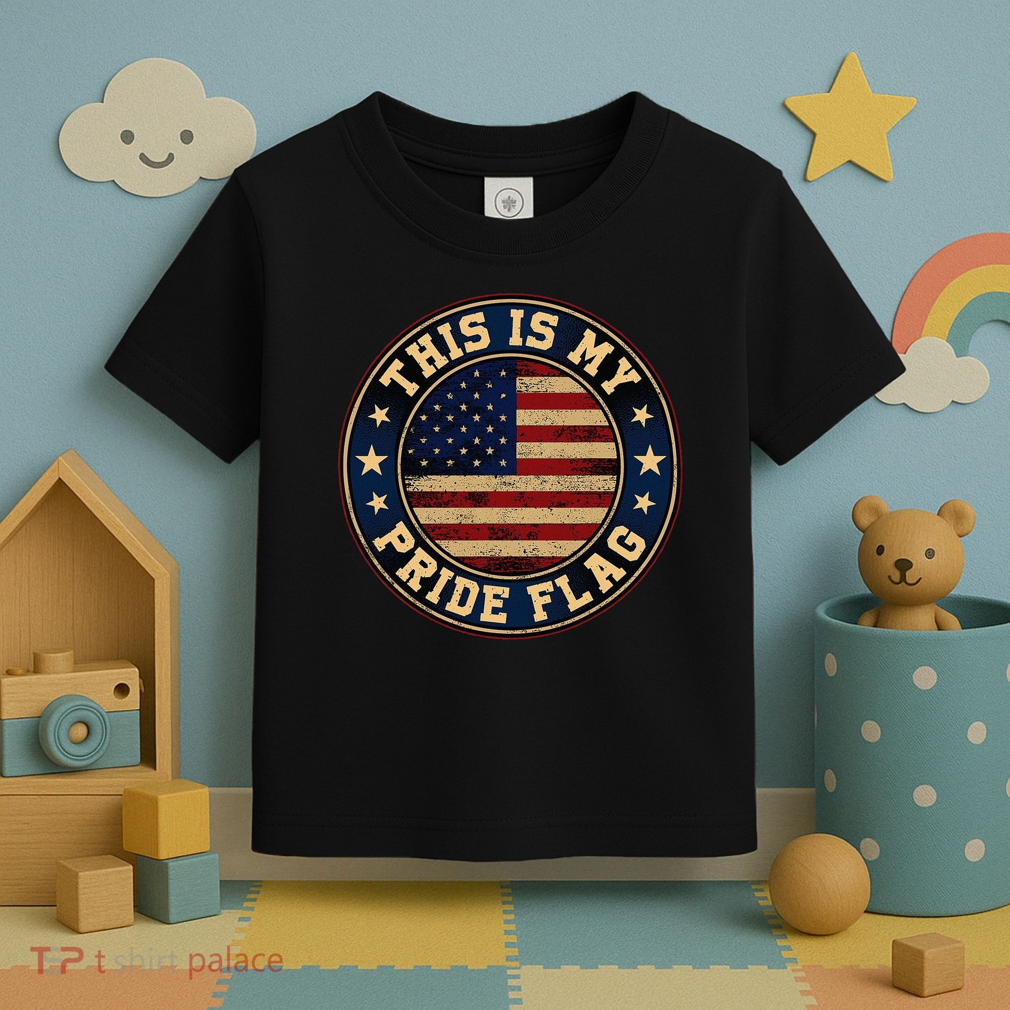 This Is My Pride Flag American Flag Toddler T-Shirt