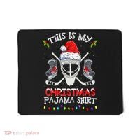 This Is My Christmas Pajama Funny Ice hockey Christmas Mousepad thumb 0