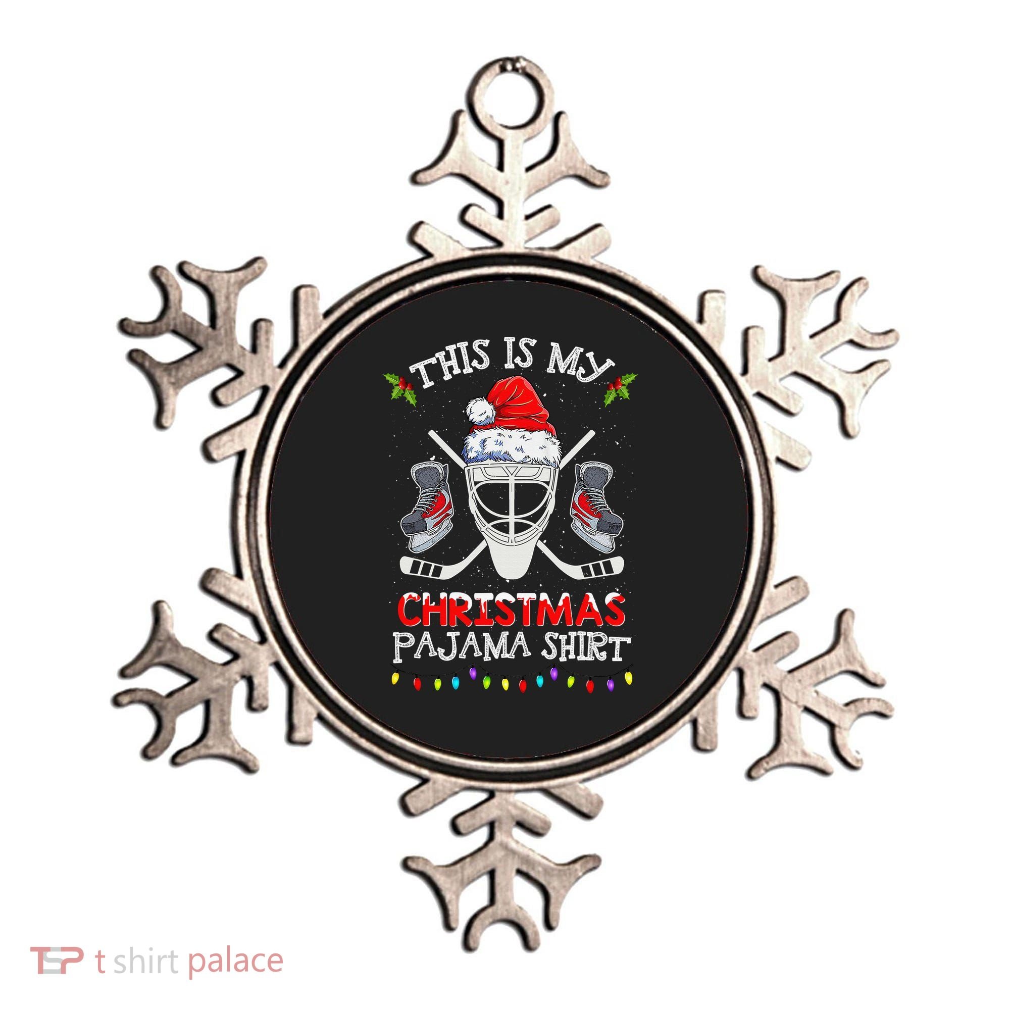 This Is My Christmas Pajama Funny Ice hockey Christmas Ornament