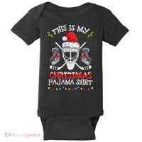 This Is My Christmas Pajama Funny Ice hockey Christmas Baby Bodysuit thumb 0
