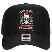 This Is My Christmas Pajama Funny Ice hockey Christmas Hat thumb 0
