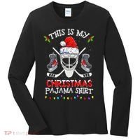This Is My Christmas Pajama Funny Ice hockey Christmas Women's Long Sleeve Shirt thumb 0