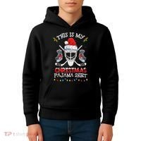 This Is My Christmas Pajama Funny Ice hockey Christmas Kids Hoodie thumb 4