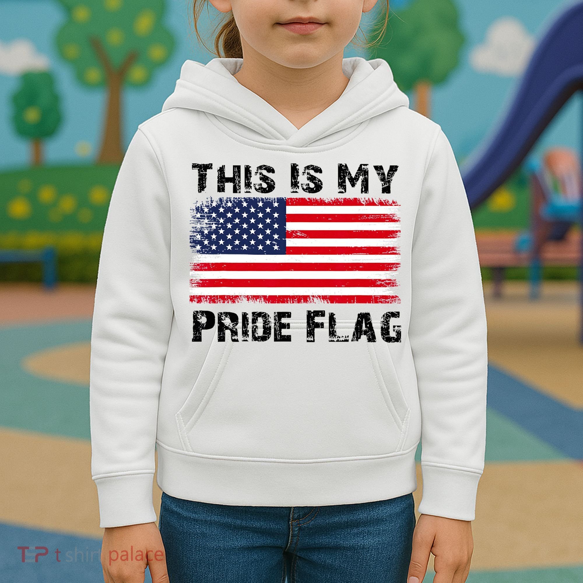 This Is My Pride Flag USA Patriotic American Kids Hoodie