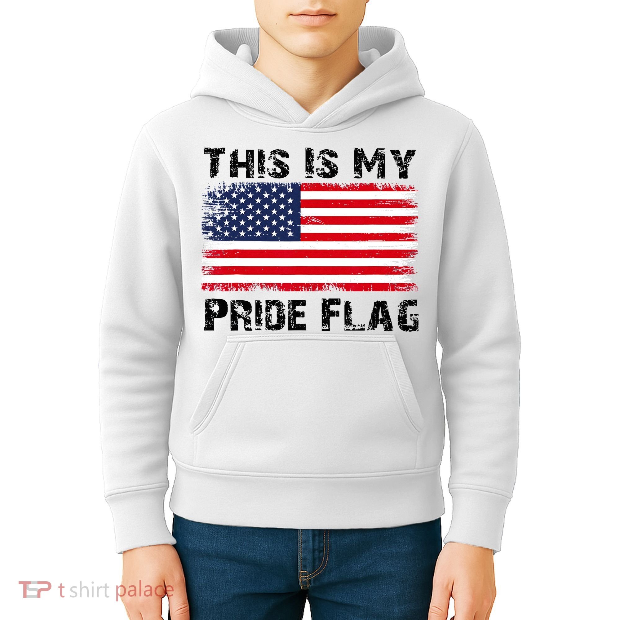 This Is My Pride Flag USA Patriotic American Kids Hoodie