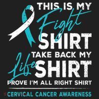 This Is My Fight Cervical Cancer Awareness White Teal Ribbon Hat thumb 2