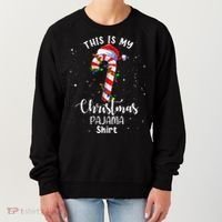 This Is My Christmas Pajama Candy Cane Women's Sweatshirt thumb 0