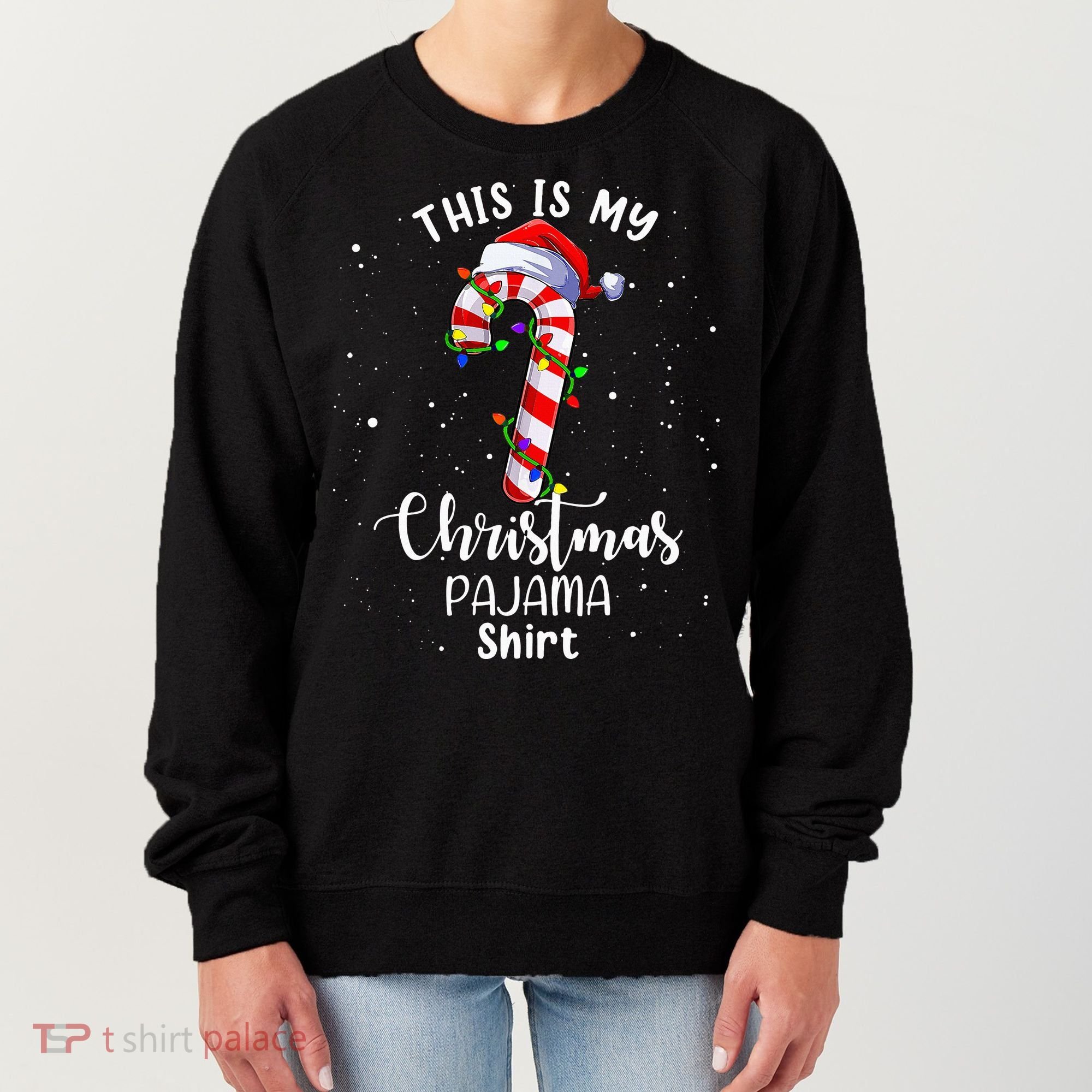 This Is My Christmas Pajama Candy Cane Women's Sweatshirt