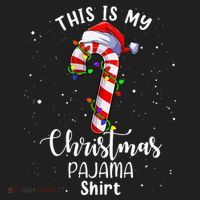 This Is My Christmas Pajama Candy Cane Women's Sweatshirt thumb 2