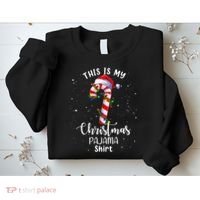 This Is My Christmas Pajama Candy Cane Sweatshirt thumb 2
