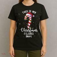 This Is My Christmas Pajama Candy Cane T-Shirt thumb 4