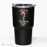 This Is My Christmas Pajama Candy Cane Tumbler thumb 0