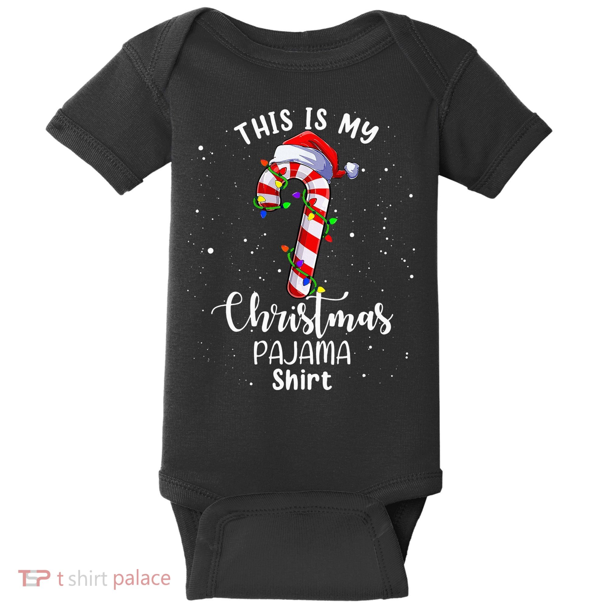 This Is My Christmas Pajama Candy Cane Baby Bodysuit