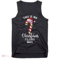 This Is My Christmas Pajama Candy Cane Tank Top thumb 0