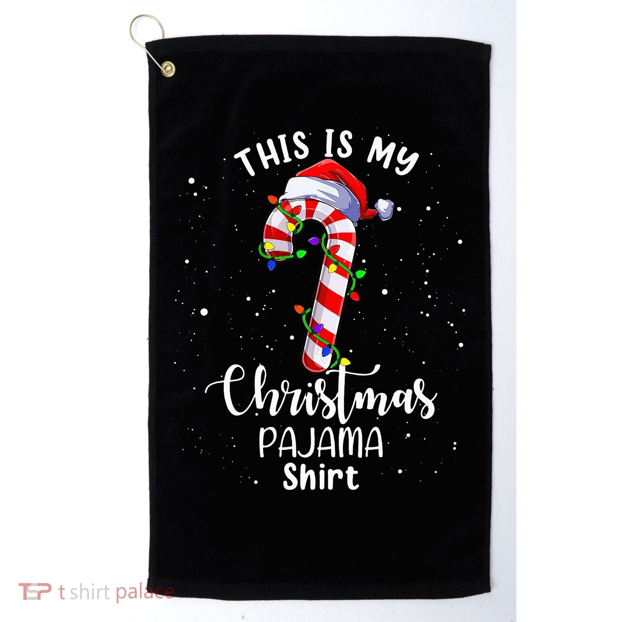 This Is My Christmas Pajama Candy Cane Golf Towel