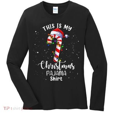 This Is My Christmas Pajama Candy Cane Women's Long Sleeve Shirt